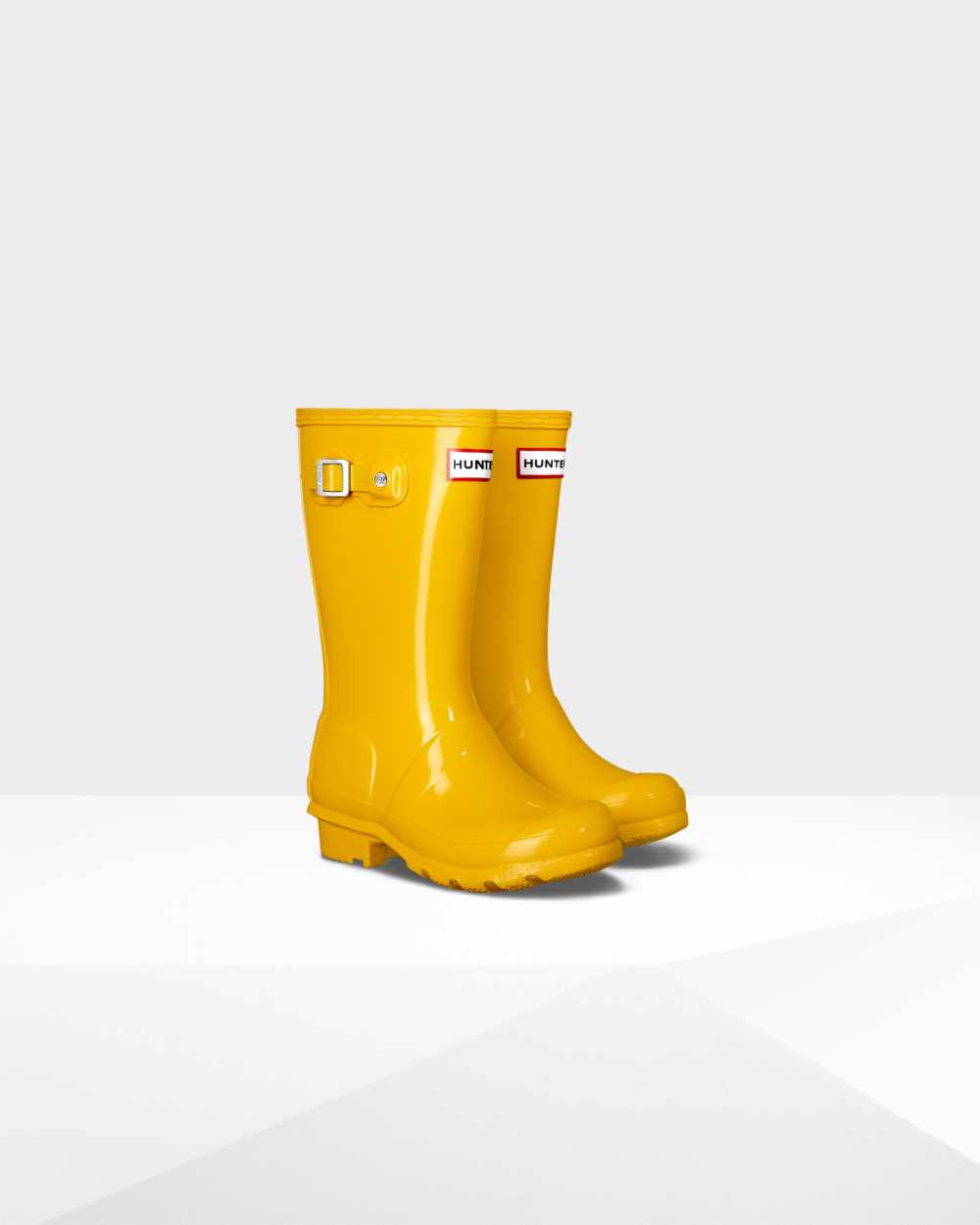 Hunter Original Big Gloss Kids Rain Boots NZ-40571K Yellow